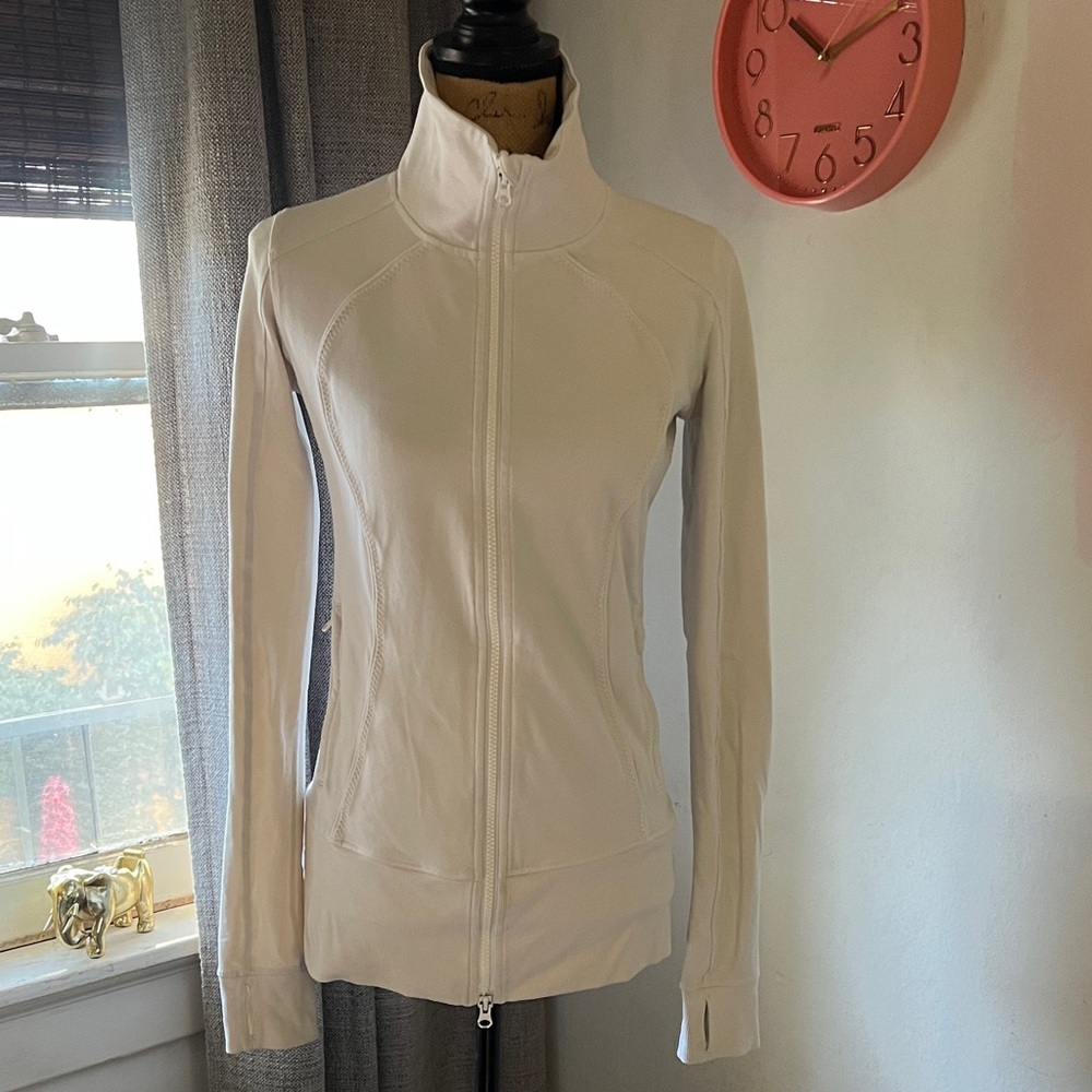 Lululemon Athletica White High-Collar Utility Jacket